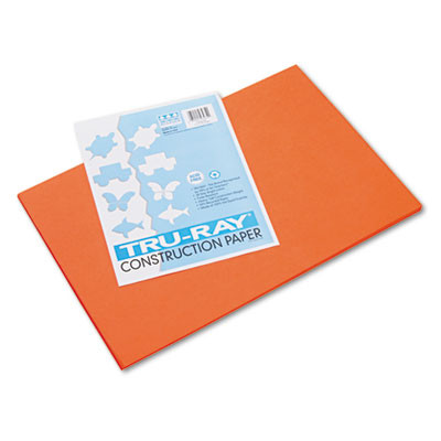 Tru-Ray Construction Paper, 76 Lb Text Weight, 12 x 18, Orange, 50/Pack