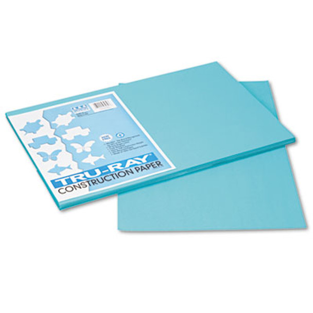 Tru-Ray Construction Paper, 76 Lb Text Weight, 12 x 18, Turquoise, 50/Pack