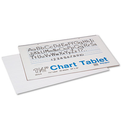 Chart Tablets, Presentation Format (1.5" Rule), (25) White 24 x 16 Sheets