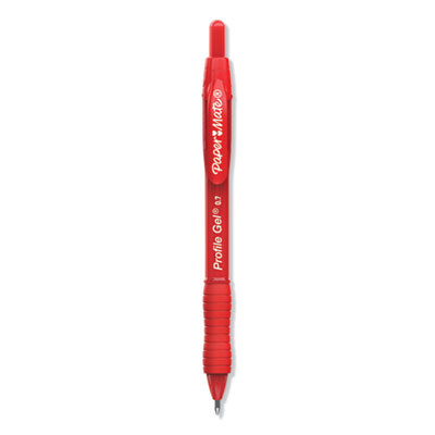 Profile Gel Pen, Retractable, Medium 0.7 Mm, Red Ink, Translucent Red Barrel, Dozen