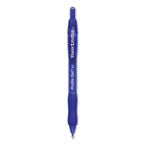 Profile Gel Pen, Retractable, Medium 0.7 Mm, Blue Ink, Translucent Blue Barrel, Dozen