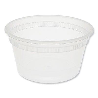 Newspring Delitainer Microwavable Container, 12 Oz, 4.6 x 4.6 x 2.5, Clear, Plastic, 480/Carton