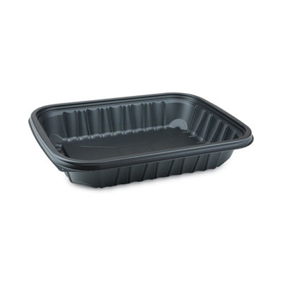 Earthchoice Entree2Go Takeout Container, 64 Oz, 11.8 x 8.8 x 2.1, Black, Plastic, 200/Carton