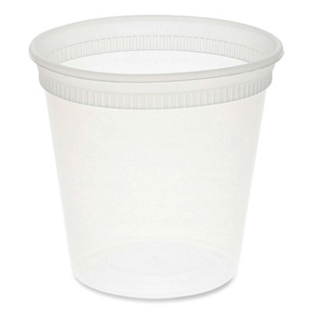 Newspring Delitainer Microwavable Container, 24 Oz, 4.55 x 4.55 x 4.35, Clear, Plastic, 480/Carton