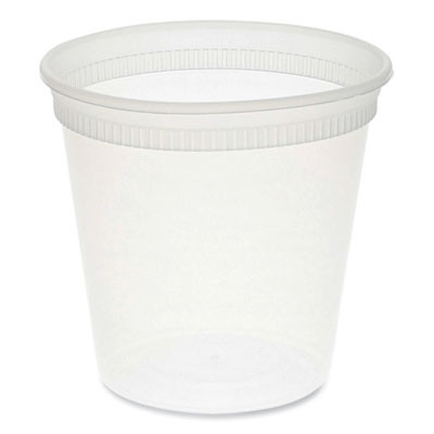 Newspring Delitainer Microwavable Container, 24 Oz, 4.7 x 4.7 x 4.4, Clear, Plastic, 480/Carton