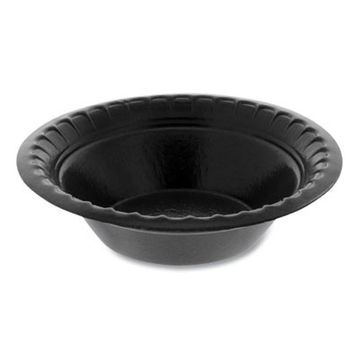 Placesetter Deluxe Laminated Foam Dinnerware, Bowl, 4 Oz, Black, 1,250/Carton