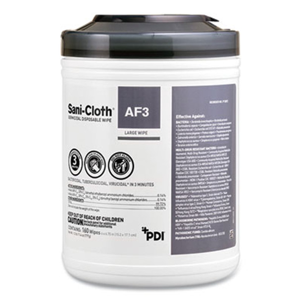 Sani-Cloth Af3 Germicidal Disposable Wipes, Extra-Large, 1-Ply, 7.5" x 15", Unscented, White, 75/Pack