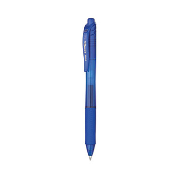 Energel-X Gel Pen, Retractable, Medium 0.7 Mm, Blue Ink, Translucent Blue/Blue Barrel, Dozen