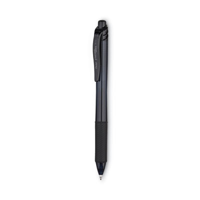 Energel-X Gel Pen, Retractable, Bold 1 Mm, Black Ink, Smoke/Black Barrel, Dozen