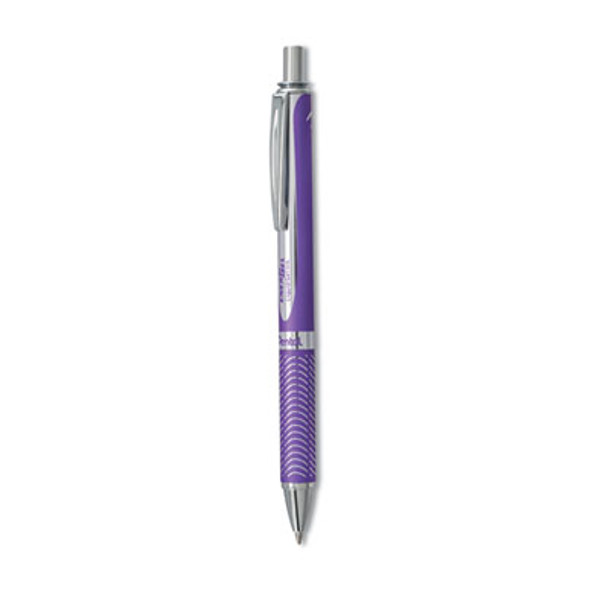 Energel Alloy Rt Gel Pen, Retractable, Medium 0.7 Mm, Violet Ink, Violet Barrel