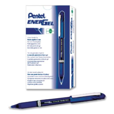 Energel Nv Gel Pen, Stick, Fine 0.5 Mm, Blue Ink, Blue Barrel, Dozen