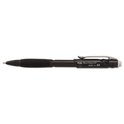 Twist-Erase Gt Pencils, 0.5 Mm, Hb (#2), Black Lead, Black Barrel
