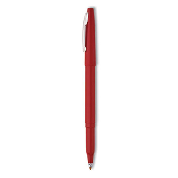 Rolling Writer Roller Ball Pen, Stick, Medium 0.8 Mm, Red Ink, Red Barrel, Dozen