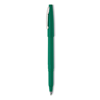 Rolling Writer Rollerball Pen, Stick, Medium 0.8 Mm, Green Ink, Green Barrel, Dozen