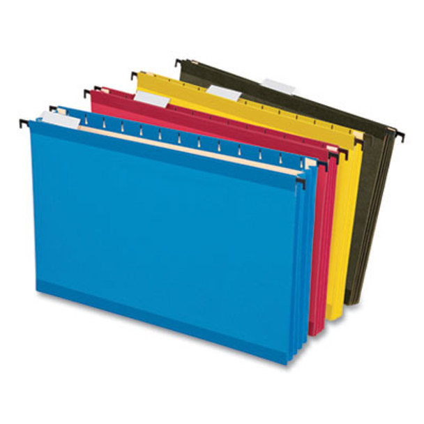 Surehook Hanging Pocket File, Legal Size, 1/5-Cut Tabs, Assorted Colors, 4/Pack