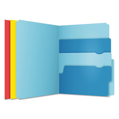 Divide It Up File Folder, 1/2-Cut Tabs: Assorted, Letter Size, 0.75" Expansion, Assorted Colors, 12/Pack