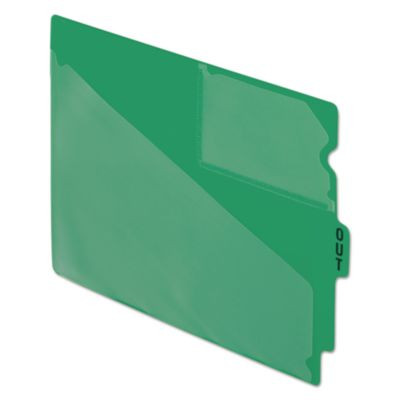Colored Poly End Tab "Out" Guides, 1/3-Cut: Center Position, For Letter Size Files, Green, 50/Box