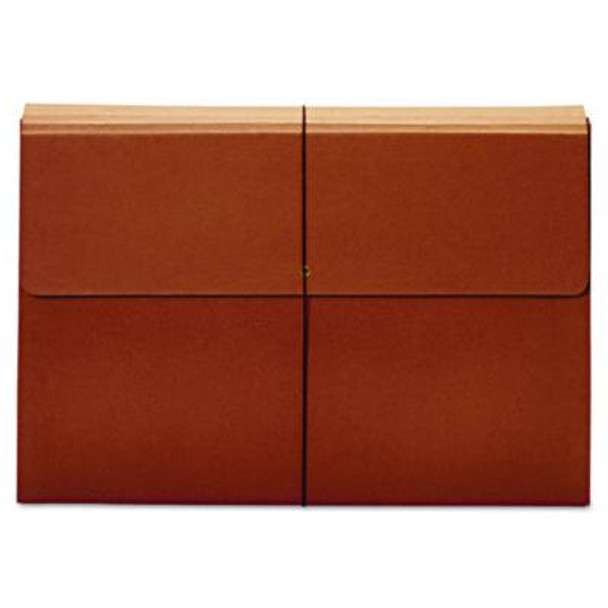 Expanding Wallet, 3.5" Expansion, 1 Section, Elastic Cord Closure, Tabloid Size, Brown