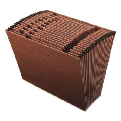 Earthwise By Pendaflex Recycled Indexed Expanding File, 21 Sections, 1/12-Cut Tabs, Letter Size, Red Fiber