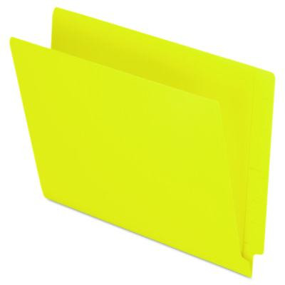 Colored End Tab Folders With Reinforced Double-Ply Straight Cut Tabs, Letter Size, 0.75" Expansion, Yellow, 100/Box