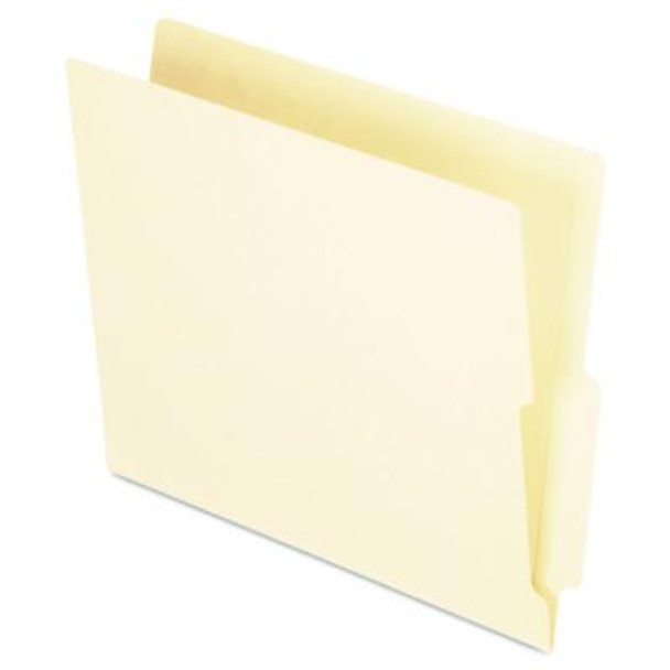 Manila End Tab Folders, 9.5" High Front, Straight 2-Ply Tabs, Letter Size, Manila, 100/Box