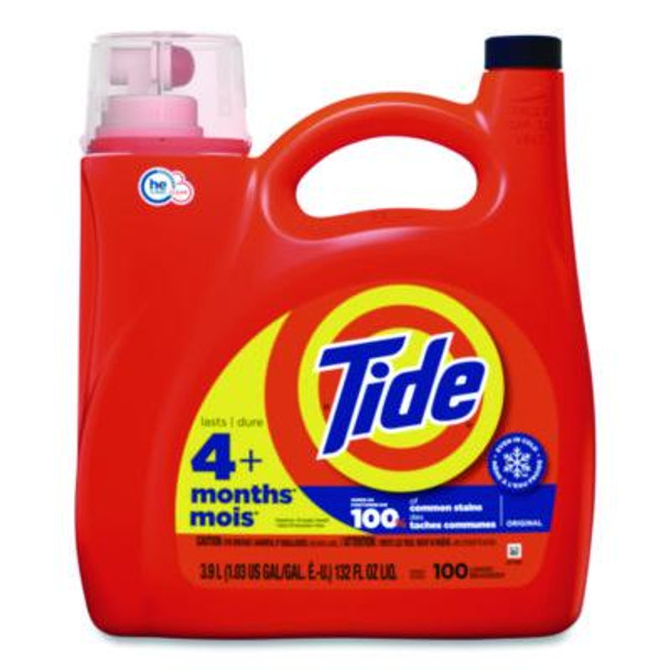 He Liquid Laundry Detergent, Original Scent, 100 Loads, 132 Oz Pour Bottle, 4/Carton