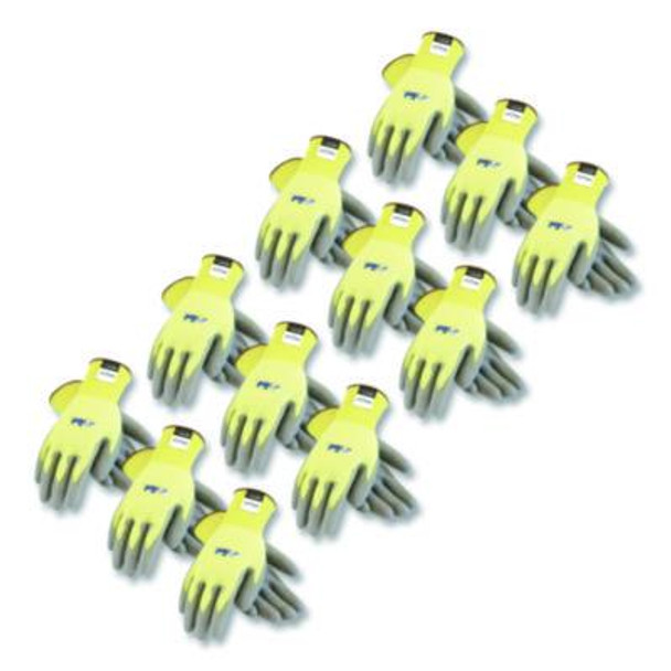 G-Tek Kev Cut-Resistant Seamless-Knit Gloves, En388: 4231, Medium (Size 8), Yellow/Gray, 12 Pairs