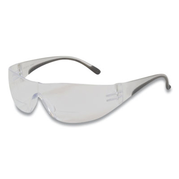 Zenon Z12R Rimless Optical Eyewear With 2-Diopter Bifocal Reading-Glass Design, Scratch-Resistant, Clear Lens, Gray Frame