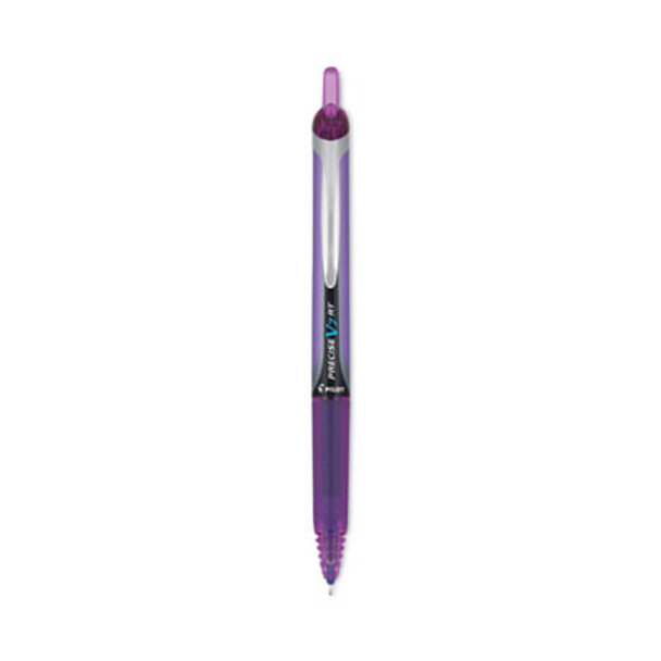 Precise V7Rt Rollerball Pen, Retractable, Fine 0.7 Mm, Purple Ink, Purple Barrel