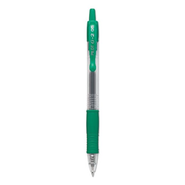 G2 Premium Gel Pen, Retractable, Extra-Fine 0.5 Mm, Green Ink, Smoke/Green Barrel, Dozen
