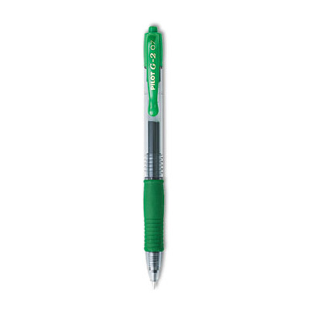 G2 Premium Gel Pen, Retractable, Fine 0.7 Mm, Green Ink, Smoke/Green Barrel, Dozen