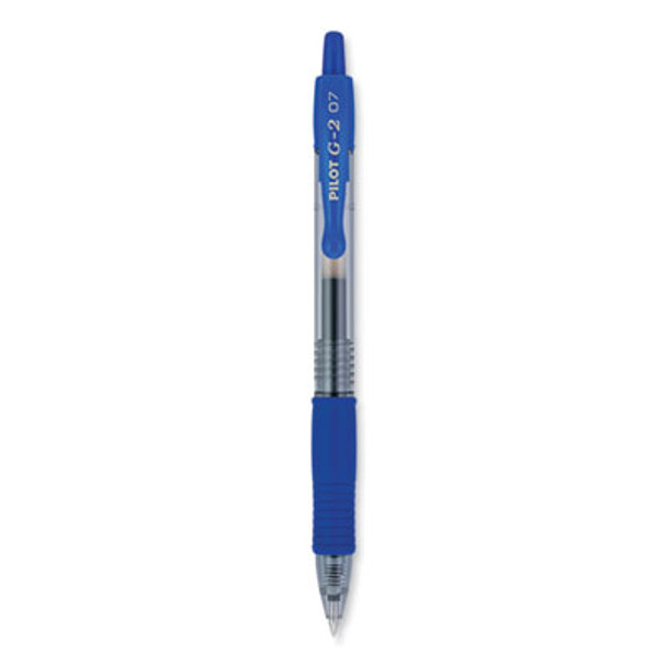 G2 Premium Gel Pen, Retractable, Fine 0.7 Mm, Blue Ink, Smoke/Blue Barrel, 2/Pack