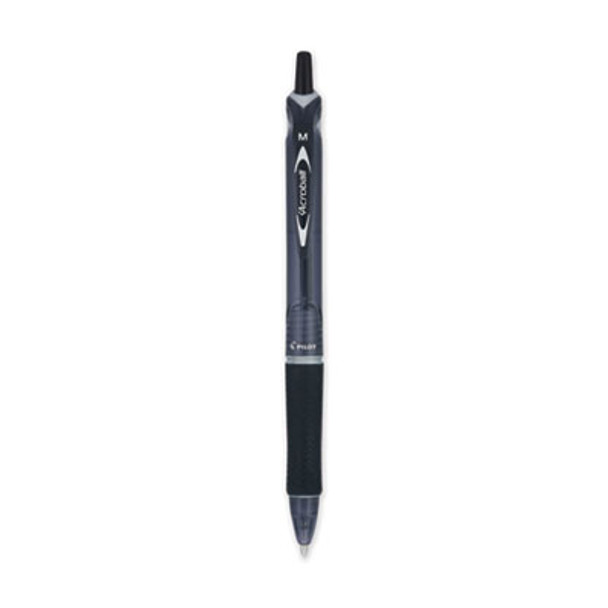 Acroball Colors Advanced Ink Hybrid Gel Pen, Retractable, Medium 1 Mm, Black Ink, Smoke/Black Barrel, Dozen