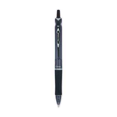 Acroball Colors Advanced Ink Hybrid Gel Pen, Retractable, Medium 1 Mm, Black Ink, Smoke/Black Barrel, Dozen