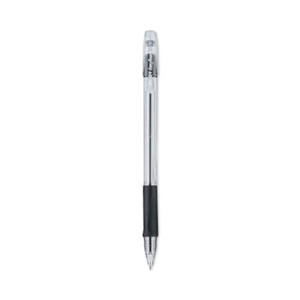 Easytouch Ballpoint Pen, Stick, Fine 0.7 Mm, Black Ink, Clear/Black Barrel, Dozen