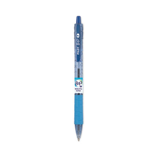 B2p Bottle-2-Pen Recycled Ballpoint Pen, Retractable, Fine 0.7 Mm, Blue Ink, Translucent Blue Barrel, Dozen