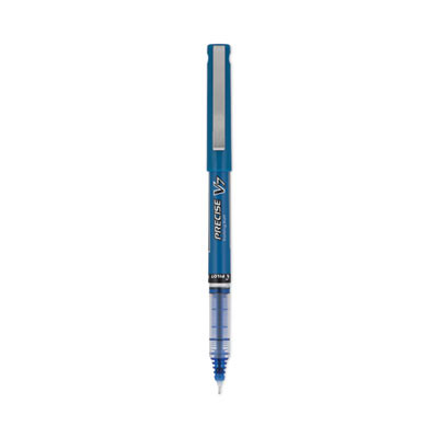 Precise V7 Rollerball Pen, Stick, Fine 0.7 Mm, Blue Ink, Blue/Clear Barrel, Dozen