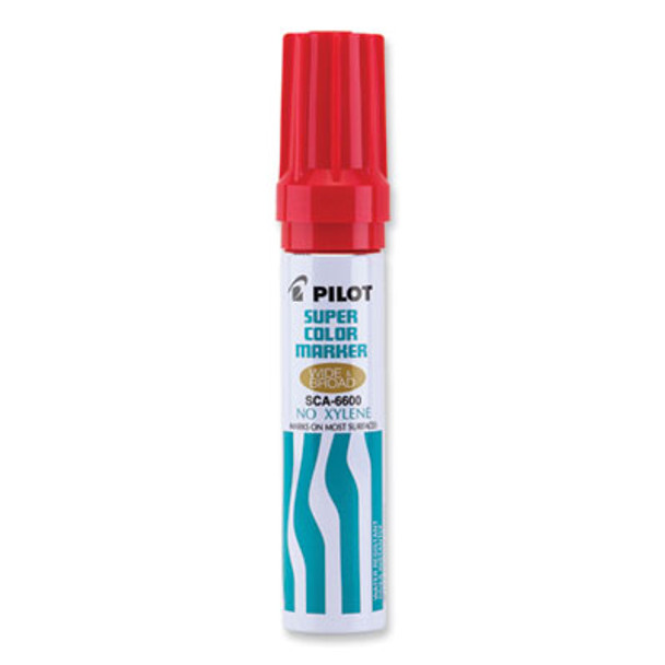 Jumbo Refillable Permanent Marker, Broad Chisel Tip, Red