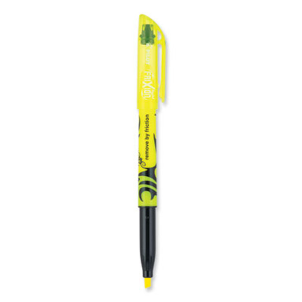 Frixion Light Erasable Highlighter, Yellow Ink, Chisel Tip, Yellow/Black Barrel, Dozen