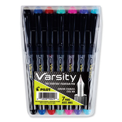 Varsity Fountain Pen, Medium 1 Mm, Assorted Ink And Barrel Colors, 7/Pack