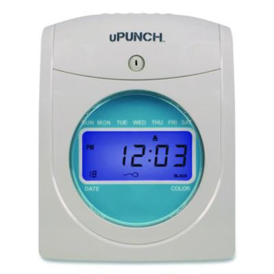 Digital Auto-Align Punch Time Clock Bundle, Digital Display, White