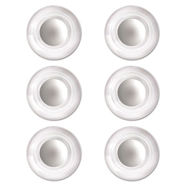 Glass Magnets, Circles, Large, 0.45" Diameter, Clear, 6/Pack