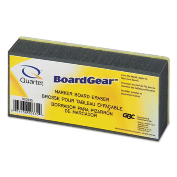 Boardgear Marker Board Eraser, 5" x 2.75" x 1.38", Black/Yellow