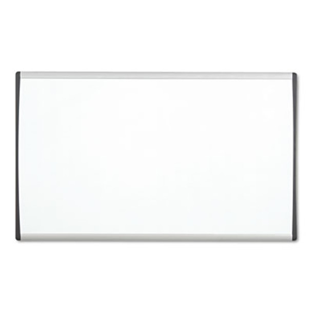 Arc Frame Cubicle Board, Magnetic Dry Erase, 24" x 14", White Surface, Satin Aluminum Frame