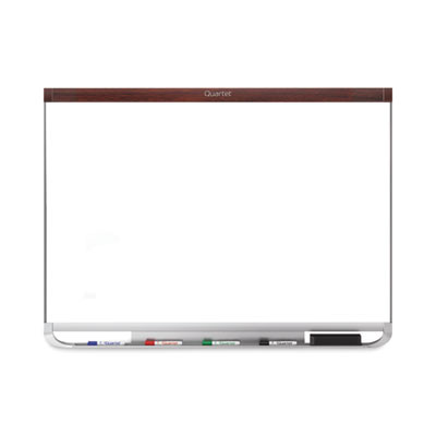 Prestige 2 Duramax Magnetic Porcelain, 48" x 36", White Surface, Mahogany Finished Fiberboard/Plastic Frame