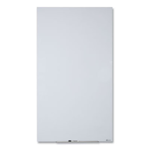 Invisamount Vertical Magnetic Glass Dry-Erase Boards, 28" x 50", White Surface