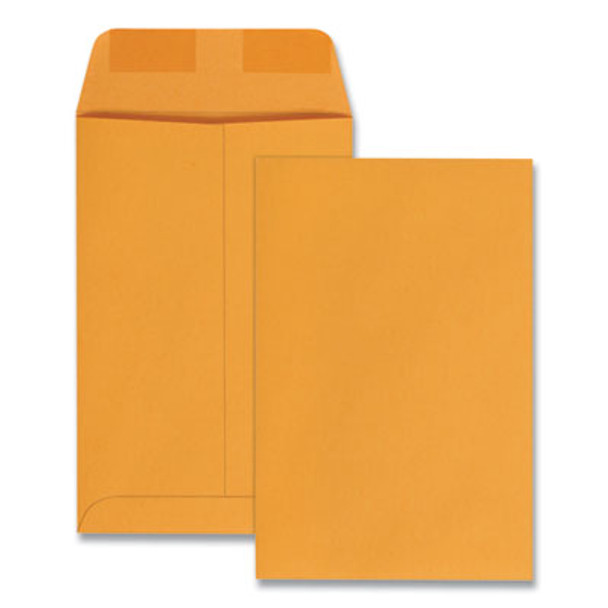 Catalog Envelope, 28 Lb Bond Weight Kraft, #1, Square Flap, Gummed Closure, 6 x 9, Brown Kraft, 100/Box