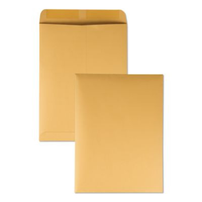 Catalog Envelope, 28 Lb Bond Weight Kraft, #12 1/2, Square Flap, Gummed Closure, 9.5 x 12.5, Brown Kraft, 250/Box