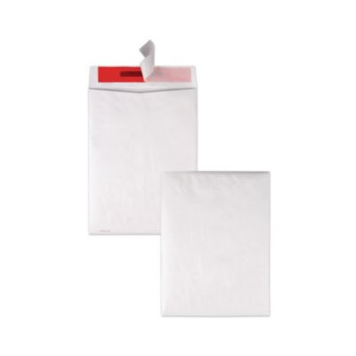 Tamper-Indicating Mailers Made With Tyvek, #10 1/2, Flip-Stik Flap, Redi-Strip Adhesive Closure, 9 x 12, White, 100/Box
