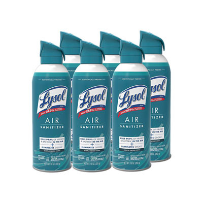 Air Sanitizer Spray, Simple Fresh Scent, 10 Oz Aerosol Spray, 6/Carton
